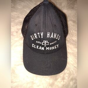 Dirty Hands Clean Money Black White Cap